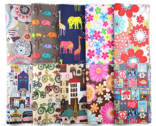 RayLineDo® Packung mit 15 x 20cm * 25cm Verschiedene Muster Polyester Patchwork Stoff Bundle Squares Steppen Scrapbooking Nähen Artcraft Tasche Hand machen Projekt Stoff - 2
