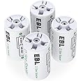 EBL AA to D Battery Converters, Pack of 4 AA to D Battery Adapters, Battery Spacer for AA Batteries