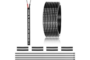 ENERJOUR 18 AWG 2 x 0.75 mm² 2 Core Cable 7.62 Metres, 2 Core Wire Made of Tinned Copper, PVC 18AWG 2 Core for DC 5V/12V/24V, LED Lighting, Extension Cable, Car etc., CE Certification