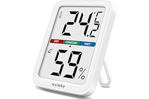 VAIKBY Digital Room Thermometer with Humidity Meter - Indoor Hygrometer for Home Office, Baby Room, Living Room - LCD Display Temperature Humidity Monitor. Humidity Sensor for Precise Monitoring.