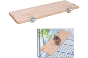 PSSOPP Hamster Platform Rectangle Natural Wood Stand Platform Pet Pedal Board Cage Chew Toy Small Animals Habitat Decor for Mouse Chinchilla Chipmunk Rat