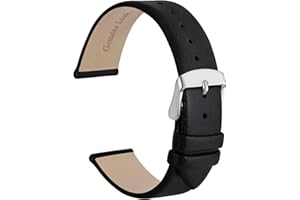 WOCCI Cinturini per Orologi Eleganti, Vera Pelle, Fibbia in Acciaio Inossidabile, 8mm 10mm 12mm 13mm 14mm 16mm 18mm 20mm 22mm