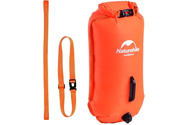 Naturehike Bouée de Nage Eau Libre Sac de Nage 18L Bouée de Natation avec Ceinture Ajustable, Entraînement en Toute Sécurité,pour Les Triathlètes,Les Kayakistes Imperméables pour Activités