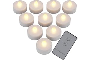 Monzana 10x Velas LED Luces de Té Parpadeantes sin Llama Artificiales Control Remoto Luz Blanco Cálido
