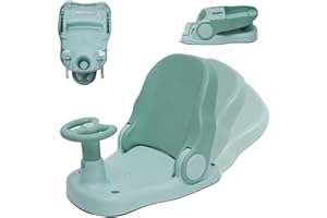 NUKDEY Seggiolino da Bagno per Bambini da 6-24 Mesi, Sedia Doccia Bambini con Schienale Regolabile ed 4 Ventosa, Seggiolino da Bagno Antiscivolo Pieghevole, Ergonomico Seggiolino per Bagnetto Neonato