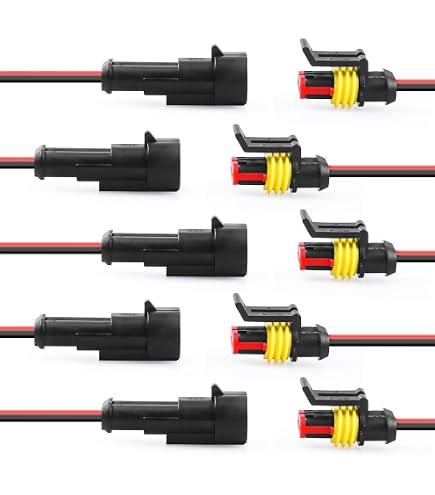 electrosmart Câble double en cuivre rouge et noir à 2 conducteurs pour voiture, bateau, 2 x 1 mm, paroi fine, toronné plat 12 V 24 V 16,5 A (5 m