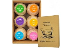 Lukinuo Bath Bombs Gift Set 6 Pieces Bath Bombs Fizzy with Dead Sea Salt Cocoa and Shea Essential Oil Moisturize Dry Skin, Perfect for Bubble Spa Bath