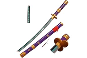 Skyward Blade Spada di Legno Roronoa Zoro Katana, Spada di Samurai Giapponese di Trama Originale Anime, Slash di Piume di Cielo, Katana di Yama Enma Viola per Collezione Cosplay