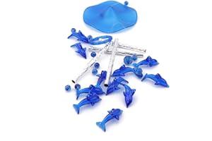 Fliyeong Premium Dolphin Wind Bells Chimes Hanging Gifts Home Decor Outdoor Garden Window Hanging Decoration blue