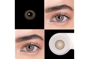 BIO-ESSENCE Pack Lentillas de Hidrogel blandas 1 par Lentes de contacto color gris sin graduación. Duración: 12 meses. Incluye de regalo estuche y 10ml de solución. Color Gris Sorayama