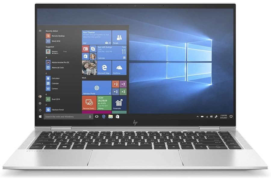 HP EliteBook x360 1040 G7 2-in-1 Touchscreen Laptop - i7-10710U (6 Cores, 4.7GHz), 16GB DDR4, 1TB SSD, Intel UHD Graphics, WiFi 6 & BT 5, Free Windows 11 Pro, Backlit UK Keyboard (Renewed)