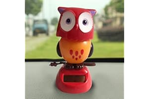 HLJS Solar Wackelfigur Eule Auto Solarbetriebene Wackelfigur Solarfigur, Creative Solar Tänzerin Dekofigur Für Auto Büro Ostern Ornamente (E: Eule)