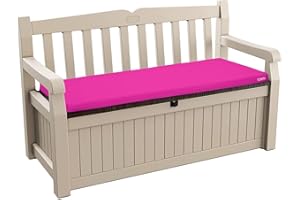 Kosiproducts 2 Seater Bench Seating Pad Cushion to fit Icenic Eden Garden Rattan Furniture 128cm x 50cm (Pink)