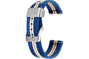 Kai Tian 18 mm, 20 mm, 22 mm, 24 mm, pasek do zegarka, wielokolorowy, metalowy uchwyt, tkanina lniana, szybkie zapięcie, zapasowy pasek do zegarka, dla mężczyzn i kobiet