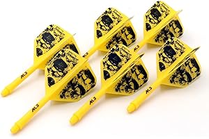 ‎CUESOUL CUESOUL 6 Stück ROST integrierte Dartschäfte und Flights