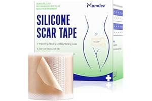 MANDIEZ Silicone Scar Tape for Surgical Scars 4cm x 1.5m Silicone Scar Sheets for C-Section Tummy Tuck Surgery Burns & Acne Medical Grade Scar Tape for Scar Removal & Healing Safe for All Skin Type