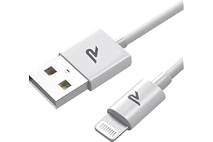 RAMPOW Cable iPhone [Certifié Apple MFi] Cable Lightning USB Charge Rapide, Câble Chargeur Lightning Connecteur, Ultra Résistant pour iPhone 14/14 Pro Max/13/12/11/X/XS/XR/8/7/6, iPad Pro-1M