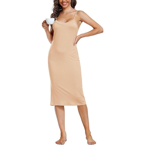 Lingerie élégante Jupon Sous Robe Femme Long Coton Bretelles