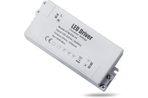 REYLAX Transformator/sterownik LED 24 V, 60 W, 2,5 A, zasilacz LED DC, 240 V do 24 V, o stałym napięciu, niskiego napięcia do taśm świetlnych, lamp typu downlight, wyświetlaczy i żarówek LED