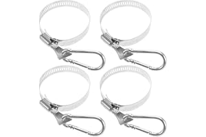 VANZACK 4 Stück Fahnenmast-Clips Robuste Flaggen-Clips Edelstahl-Fahnenmast-Ringe Mit Karabinerklemme Für Boot Yacht LKW ATV Garten Häuser