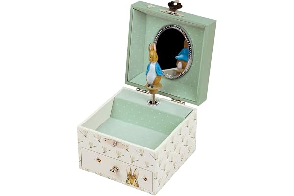 TROUSSELIER - Pierre Lapin - Peter Rabbit. - Boîte à Trésors & Bijoux Musicale - Idéal Cadeau Enfant - Musique Lullaby de Mozart - Colori Vert