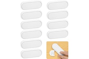 HOTUT Zamki do szafek dziecięcych, 10 sztuk zamków bezpieczeństwa dla dzieci, zamki dziecięce do szafek, bezpieczne dla dzieci, do kuchni, drzwi, szuflady, szafki, lodówki, białe