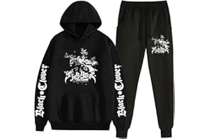 acsefire Unisex Anime Black Clover Hoodie Hose Trainingsanzug Asta Langarm Sweatshirt Elastic Waist Jogginghose 2 Stück/Set