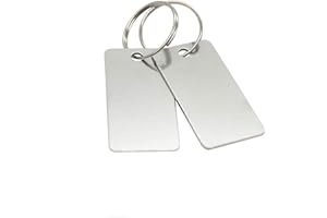 STAYMAX Etichette vuote rettangolari in acciaio inox con un foro, confezione da 25