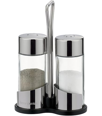 Genware Saliera E Pepiera NEV-KC009 Stile Nostalgico - 105 X 40 Mm - Acciaio Inox - 3