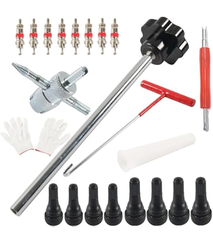 Kit De Réparation De Valve De Pneu 13 Pièces - Extracteur, Crochet, Bouchons, Pour Voiture, Moto, Camion