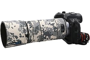 Rolanpro Housse de protection étanche pour objectif Canon RF 100-400 mm F5.6-8 IS USM Housse de protection contre la pluie - #UCP gris camouflage imperméable