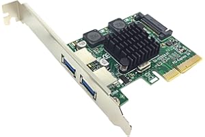 GLOTRENDS PCI Express 3.0 (PCIe) X4 to 2 Ports USB 3.1 Gen2 (10 Gpbs) Expansion Card for Desktop PC with Integrated 4A Power Supply and 2U Half Height Bracket,ASM 3142 Chip inside(3102a)