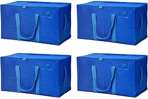 Cinnani Kit de 4 Bolsas de Almacenamiento XXL,90L Bolsas Mudanza Fuertes para Ropa,impermeable,con asas fuertes,para mudanza,viajes,camping,decoraciones de festivales,almacenamiento,67x36x38cm