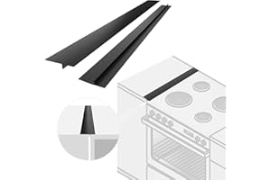 ddLUCK 2 Pack Silicone Oven Gap Cover, 25 Inch Long, Gap Filler Long Gap Filler Seals Spills Between Counter, Stove, Oven, Washing Machine and Kitchen Appliances (Black)