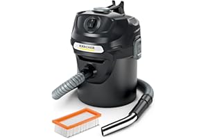 Kärcher Aspiradora en seco y de Ceniza AD 2, Potencia 600 W, depósito de Metal 14 l, Manguera de aspiración 1,2 m, Limpieza del Filtro, Filtro Plegado Plano, Filtro de Metal para Suciedad Gruesa