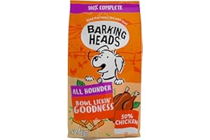 Barking Heads Complete Dry Dog Food 12kg - Adult All Hounder Bowl Lickin' Goodness Chicken - Natural Everyday Immunity & Vitality - Vet Approved