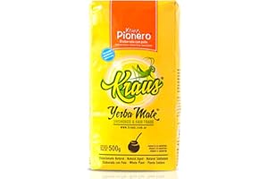 YERBOX Yerba Maté Kraus Pionero Suave 500g + échantillon cadeau (40g):Riche en antioxydants et vitamines, accélère le métabolisme, sans sucre!
