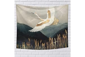 HODEACC Flying Crane Wall Tapestry - Nature Landscape Sheet Space Wall Hanging for Living Room Bedroom Home Dorm Decor, 78.7 x 59 inch