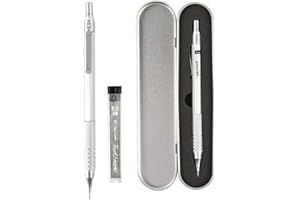 Shulaner Métal Porte mines 0.5mm avec Gomme avec 1 Tube Mine 0,5 2b Mines, Crayon Mécanique Mechanical Pencils - Argent