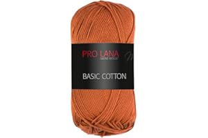Frida's Wollhaus Pro Lana - 50 g de laine basique en coton pour tricot et crochet - 64 couleurs (25 - Marron rouille)