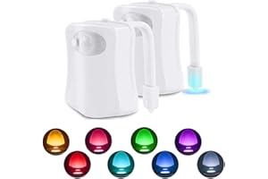 ‎RANRAO RANRAO 5 Stück 16 Farben Toilettenschüssel LED Nachtlicht, Bewegungsmelder-aktiviertes LED Licht, WC-Sensor-Licht, Toiletten-Nachtlicht Wasserdicht, Hängendes Menschliches Intelligentes Nachtlicht