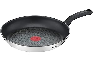 Tefal Comfort Max Poêle 30 cm, Induction, Revêtement antiadhésif, Acier inoxydable haute qualité, Indicateur de température Thermo-Spot, Poignée thermo-isolée G7260744