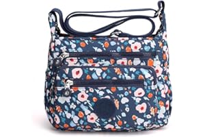 MILKY WAY Womens Multi Pocket Casual Cross Body Bag Waterproof Travel Bag Messenger Bags Shoulder Handbag (Morning glory)