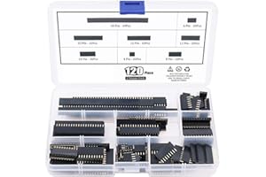 ARCELI 120Pcs 2.54mm Straight Single Row PCB Board Board Pin Female Connector Connector Strip Assortment Kit for Arduino Prototype Shield (Single Row)