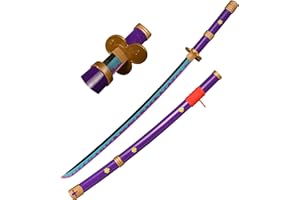 KOGUMA One Piece Roronoa Zoro Cosplay Wooden Yama Enma Swords Replica Props 103.5cm (Purple)