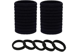 iTauyees Fasce Elastici Capelli Spessi [30 Pezzi] di Cotone, per Donne e Ragazze (Nero)