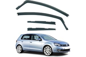AIRFLUX Juego de 4 deflectores de viento compatibles con modelos Volkswagen Golf 6 de 5 puertas Hatchback 2009 2010 2011 2012.