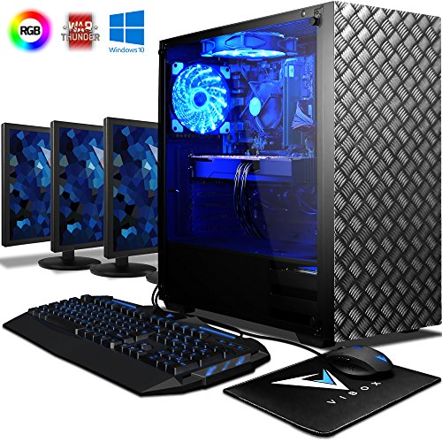 VIBOX Killstreak RSR770-104 Gaming PC Ordenador de sobremesa con Cup n de Juego Win 10 3X Triple 22 HD Monitor 4 1GHz Ryzen 8-Core Radeon RX 570 32GB DDR4 RAM 120GB SSD 2TB HDD VIBOX Killstreak RSR770-104 Gaming PC Ordenador de sobremesa con Cup n de Juego Win 10 3X Triple 22 HD Monitor 4 1GHz Ryzen 8-Core Radeon RX 570 32GB DDR4 RAM 120GB SSD 2TB HDD