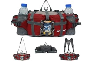 BRINNY Multifunktionale Gürteltasche mit 2 Flaschenhalter Rucksack Umhängetasche Trinkgürtel Bauchtasche Militärstil Handyfach Wasserdicht Laufgürtel Hüfttasche für Wandern Reise Camping Radfahren