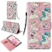 Produktbild Flip Handy Schutzhülle für Sony Xperia XZ3, Stoßfest Weich PU Leder Damen Herren Karten Magnet Stand Halter 3D Farbdruck Brieftasche Klappetui (Einhorn)
